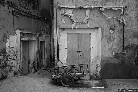 alley, blue, carriage, decay, door, Dou Tourga, facade, Morocco, Marokko