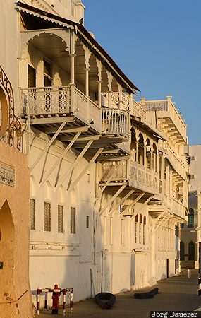 Arabia, Muscat Governorate (Capital Area), Muttrah, Oman, OMN, balcony, blue sky