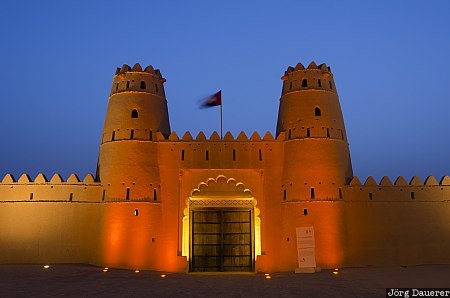 ARE, United Arab Emirates, Abu Dhabi, Al Jahili, Al Jahili Fort, Al-Ain, blue hour