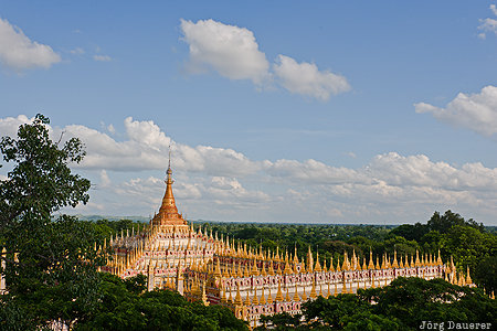 blue sky, burma, clouds, gold, MMR, Monywa, Myanmar, Sagaing-Region