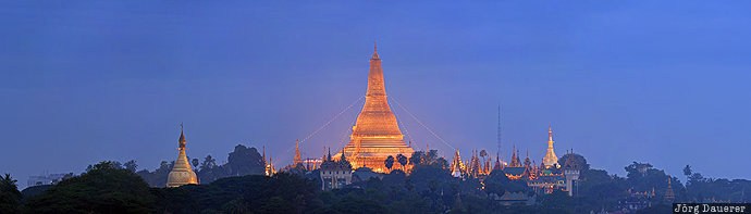 blue hour, Burma, flood-lit, MMR, morning light, Myanmar, Shwedagon, Yangon Region, Yangon