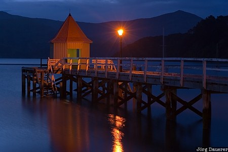 Pier at the Blue Hour Akaroa, New Zealand, Akaroa Harbour, banks peninsula, blue hour, Canterbury, coast, Neuseeland