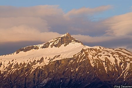 Glendhu, New Zealand, Wanaka, Otago, Alpenglow, clouds, morning light, Neuseeland