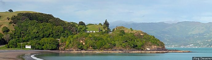 New Zealand, Canterbury, Wainui, south island, Akaroa, clouds, coast, Neuseeland