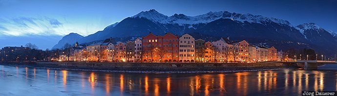 Austria, AUT, blue hour, buildings, evening light, houses, inn river, Österreich, Oesterreich