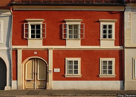 Austria, Styria, Bad Radkersburg, door, facade, gate, red, Österreich, Steiermark, Oesterreich