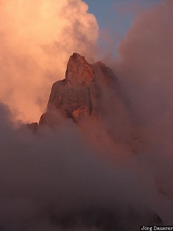 Dolomite Alps, Dolomiten, Italy, mountains, Trentino, alpenglow, clouds, Italien, Italia