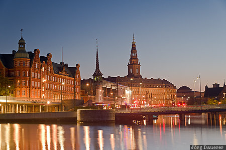 Capital Region, Christianshavn, Denmark, DNK, blue hour, B&oslash;rsen, bridge, Copenhagen, D&auml;nemark, Daenemark