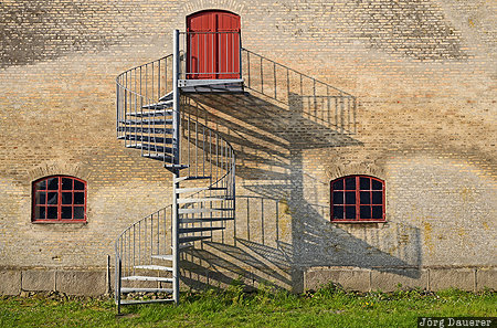 Stairs and Shadow Denmark, DNK, Hennetved, Humble, South Denmark, door, facade, Dänemark, Daenemark
