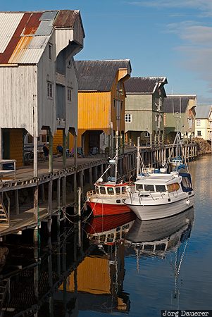 archipelago, blue sky, buildings, colorful, houses, Langøya, Nordland, Norway, Norwegen, Norge