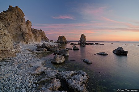Digerhuvud Raukar Fårö, Lauters, SWE, Sweden, Baltic sea, beach, cliffs