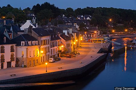 Auray, Bretagne, France, blue hour, Brittany, downtown, evening light, Frankreich