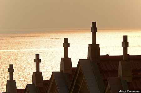 Ajaccio, Corsica, France, above-ground tombs, cemetery, crucifix, crucifixes, Frankreich, Korsika, Corse