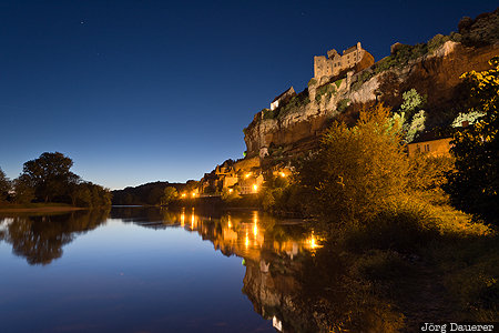 Beynac-et-Cazenac Aquitaine, Beynac-et-Cazenac, FRA, France, blue hour, castle, Dordogne, Frankreich