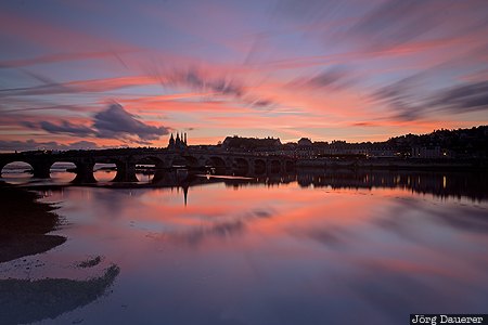 Blois, Centre, FRA, France, bridge, evening light, Loire