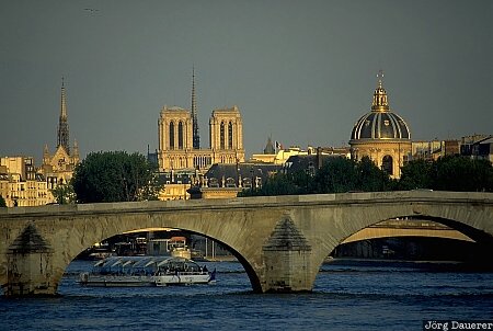 Notre Dame, Seine, bridge, river, Paris, France, Europe, Ile De France, Frankreich