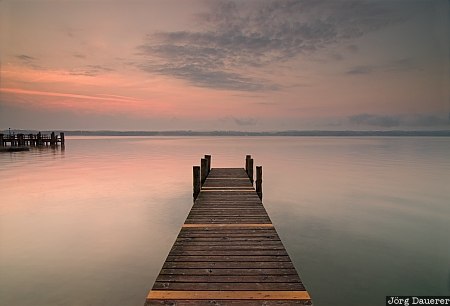 Bavaria, calm, Germany, lake, pier, Schorn, starnberger see, Tutzing, Deutschland, Bayern