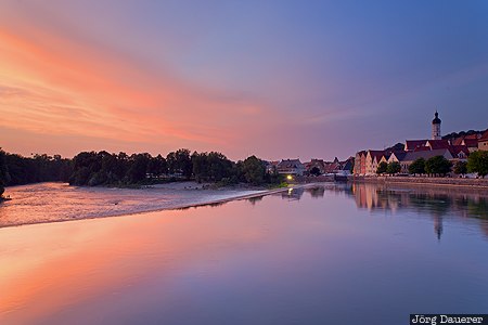 Bavaria, DEU, Germany, Landsberg am Lech, church, evening light, Landsberg, Deutschland, Bayern