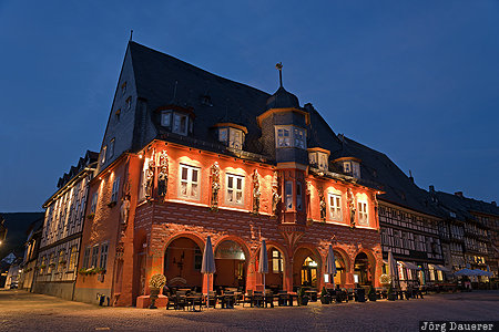 DEU, Germany, Goslar, blue hour, flood-lit, medieval, morning light, Lower Saxony, Deutschland, Niedersachsen