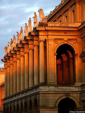 Residenz Residenz, Munich, Hofgarten, evening light, statue, column, Upper Bavaria, Germany, Bavaria, Deutschland, Bayern, München, Muenchen