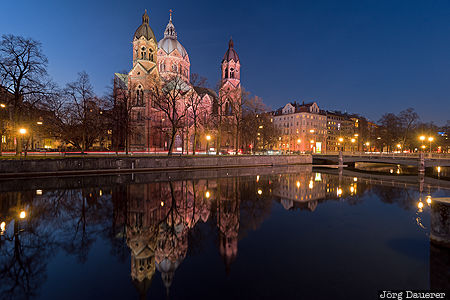 Bavaria, DEU, Germany, Lehel, blue hour, church, cupola