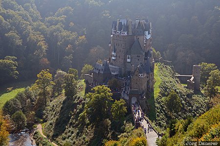 DEU, Germany, Moselkern, Österhof, castle, Eltz Castle, forest, Rhineland-Palatinate, Eltz, Deutschland, Rheinland-Pfalz