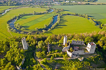 Brandenburg Castle Ruin bend, Brandenburg, castle, DEU, evening light, Germany, green, Thuringia, Lauchröden, Deutschland, Thüringen, Lauchroeden, Thueringen