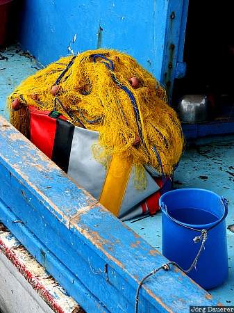 latsi, fisher, fishing net, cyprus, mediterranean sea, bucket, blue