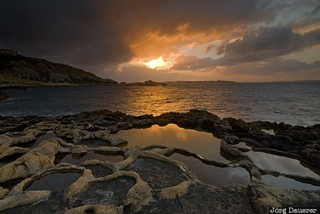 Ghajnsielem, Malta, Gozo, island, Mediterranean Sea, morning light, reflexion