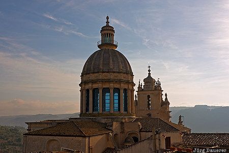 ITA, Italy, Ragusa Ibla, back-light, baroque, blue sky, cupola, Sicily, Ragusa, Italien, Italia, Sizilien, Sicilia