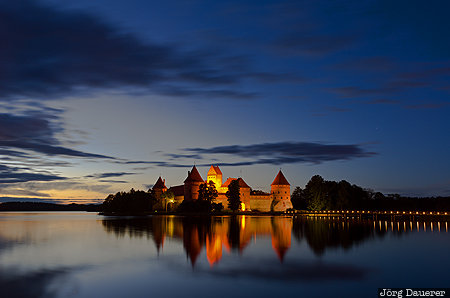 Lithuania, LTU, Senojo Tarpupio k., Trakai, blue hour, castle, clouds, Vilnius