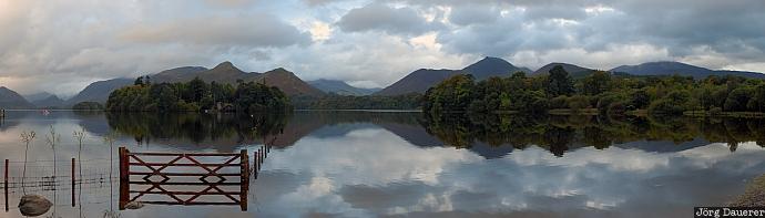 sky, clouds, lake, reflexion, Keswick, United Kingdom, England, Cumbria, Großbritannien, Vereinigtes Königreich, Grossbritannien, Vereinigtes Koenigreich