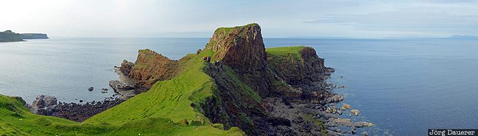 beach, Brothers Point, coast, evening light, green, Irish sea, Isle of Skye, United Kingdom, Scotland, Großbritannien, Vereinigtes Königreich, Schottland, Grossbritannien, Vereinigtes Koenigreich