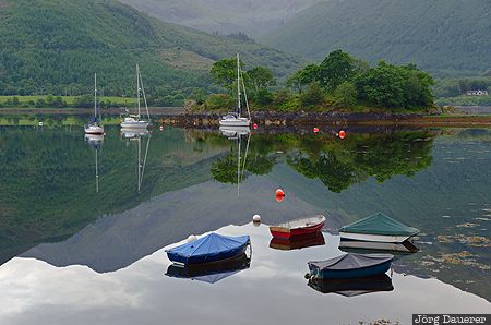 Fort William and Ardnamurchan Ward, GBR, North Ballachulish, Scotland, United Kingdom, boats, evening light, Kinross, Großbritannien, Vereinigtes Königreich, Schottland, Grossbritannien, Vereinigtes Koenigreich