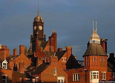 York United Kingdom, York, Yorkshire, brick, building, clouds, evening light, Großbritannien, Vereinigtes Königreich, Grossbritannien, Vereinigtes Koenigreich
