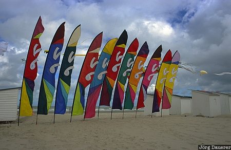 West Flanders, Ostende, beach, Belgium, north sea, coast, flag, Belgien