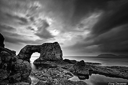 Doagh Beg, Republic of Ireland, IRL, Provinz Ulster, beach, coast, dark clouds, Donegal, Great Pollet Sea Arch, Ireland, Irland