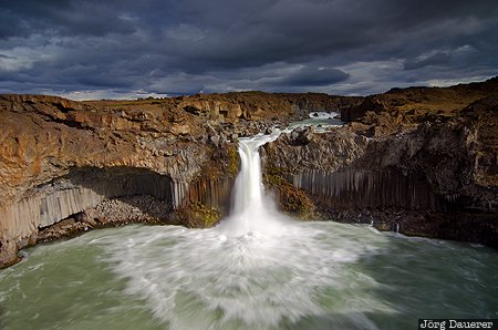 Iceland, ISL, Lundarbrekka, Norðurland Eystra, Aldeyjarfoss, basalt, basin, Nordurland Eystra