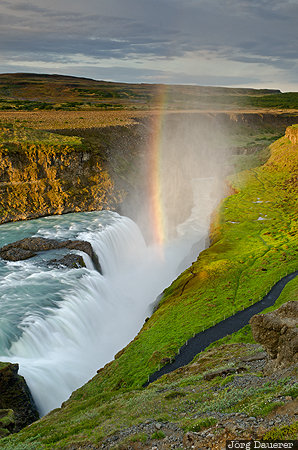 ISL, Iceland, Suðurland, Tungufell, green, Gullfoss, Hvítá, Sudurland