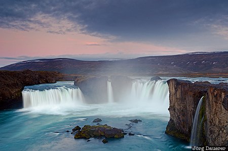 ISL, Island, Ljósavatn, Norðurland Eystra, clouds, evening light, Goðafoss, Iceland, Nordurland Eystra, Godafoss