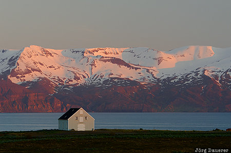 Húsavík, ISL, Iceland, fjord, greenland Sea, hut, mountains, Norðurland eystra, Nordurland eystra, Húsavik