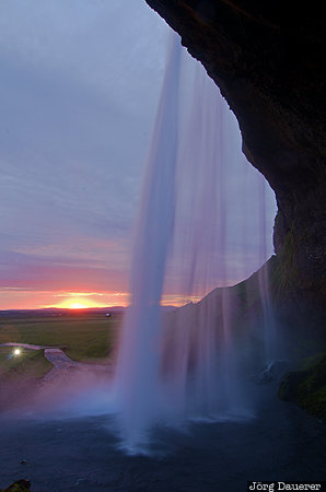 ISL, Island, Stóri-Dalur, Suðurland, back-lit, evening light, long exposure, Iceland, Austurland, Stori-Dalur