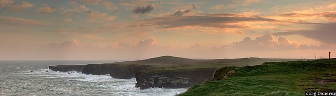 Ireland, County Clare, Republic of Ireland, Atlantic ocean, cliffs, clouds, coast, Clare, Loop Head, Irland