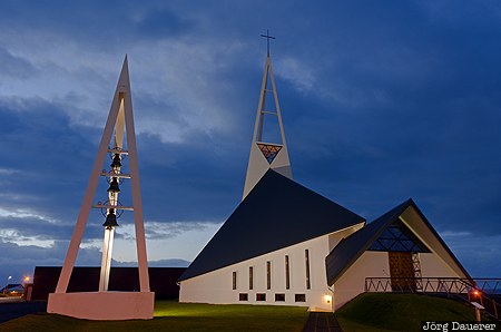 Iceland, ISL, Ólafsvík, Snæfellsnes, Snæfellsnes Peninsula, Vesturland, bell tower, Ólafsvik