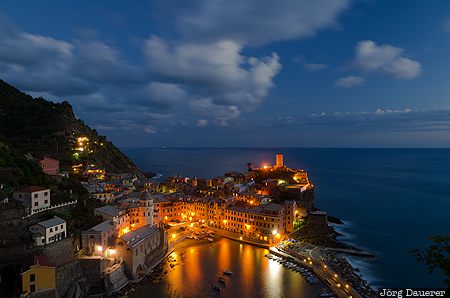 ITA, Italy, Liguria, Vernazza, blue hour, Cinque Terre, coast