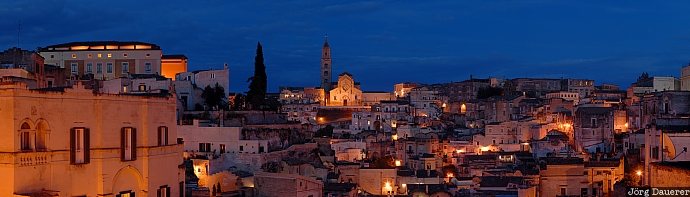 Matera at night Matera, Basilicata, Italy, Europe, night, illumination, cathedral, Italien, Italia