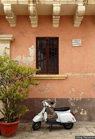 Italy, Puglia, Gallipoli, Apulia, salento, facade, moped, Italien, Italia, Apulien