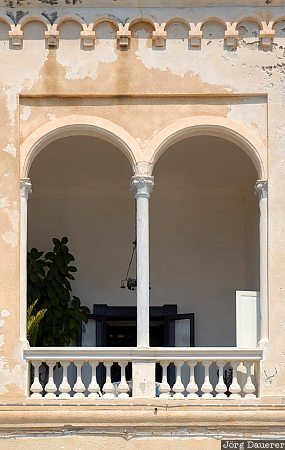 Italy, Puglia, San Cataldo, balcony, salento, balustrade, column, Apulia, Italien, Italia, Apulien