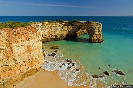 Algarve, natural arch, arch, sea arch, Atlantic Ocean, beach, Benagil, Portugal