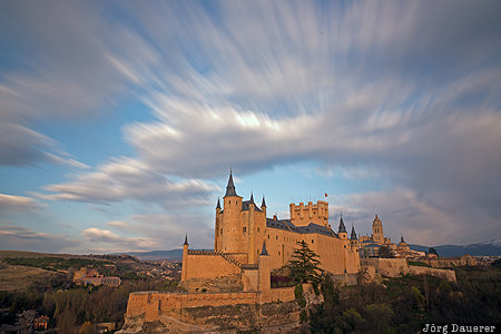 Castilla - Leon, ESP, Segovia, Spain, Alcázar, Alcázar of Segovia, blue sky, Spanien, Espana